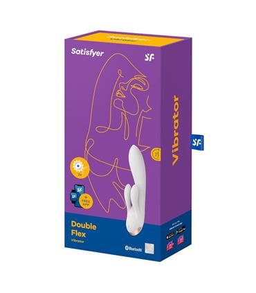 SATISFYER DOUBLE FLEX VIBRADOR BLANCO CON APP 1UN