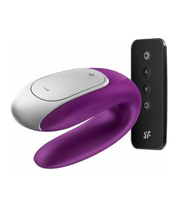 SATISFYER DOUBLE FUN VIBRADOR PAREJAS VIOLETA BLUE
