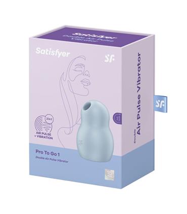 SATISFYER PRO TO GO 1 VIBRADOR DOBLE AIR PULSE AZU