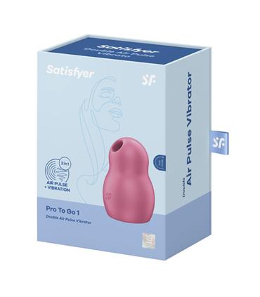 SATISFYER PRO TO GO 1 VIBRADOR DOBLE AIR PULSE ROJ