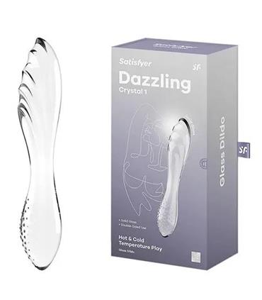 SATISFYER DAZZLING CRYSTAL DILDO HOT & COLD TEMPER
