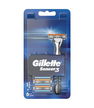 GILLETTE SENSOR 3 MAQUINILLA Y CUCHILLAS PACK. 6UN