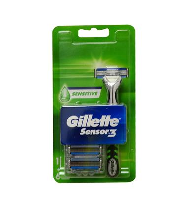 GILLETTE SENSOR3 SENSITIVE CUCHILLA DE AFEITAR PAC