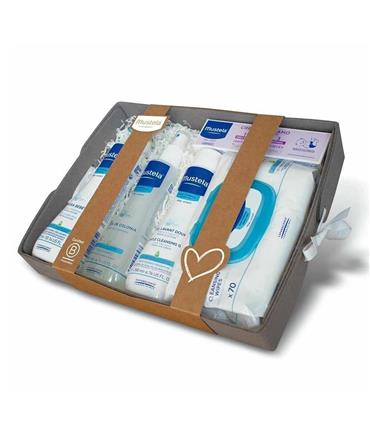 MUSTELA CANASTILLA GRIS HYDRABEBE 1UN + TOALLITAS