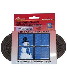 BURLETE PUERTA/VENTANA ADHESIVO CAUCHO P 9 MM X 6