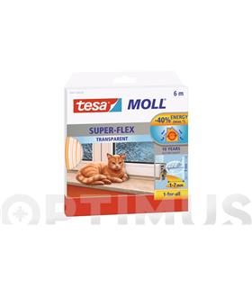 BURLETE SILICONA TUBULAR TRANSPARENTE 6 M X 9 MM T