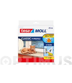 BURLETE CAUCHO PERFIL P BLANCO 25 M X 9 MM TESAMOL