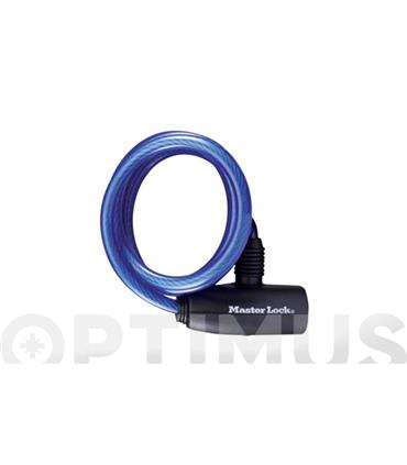 ANTIRROBO BICICLETA CON LLAVE CABLE ESPIRAL Ø 8 MM