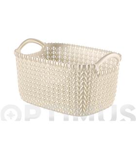 CESTA RECTANGULAR KNIT XS BLANCO OASIS 3 L