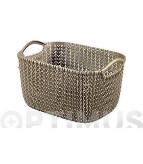 CESTA RECTANGULAR KNIT S MARRON 8 L