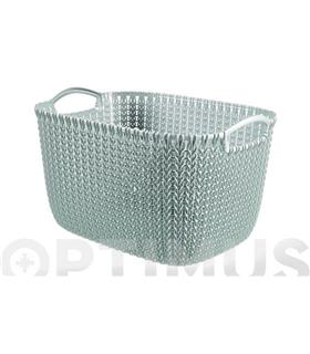 CESTA RECTANGULAR KNIT L AZUL BRUMA 19 L