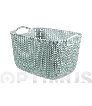 CESTA RECTANGULAR KNIT L AZUL BRUMA 19 L