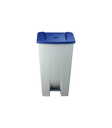 CONTENEDOR SELECTIVO AZUL PEDAL Y RUEDAS 120 L