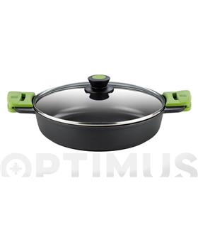 CAZUELA BAJA ALUMINIO FUNDIDO CON TAPA PRIOR 32 CM