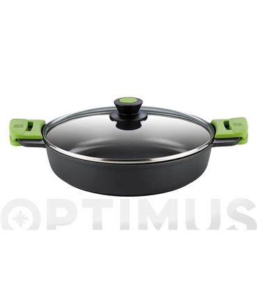 CAZUELA BAJA ALUMINIO FUNDIDO CON TAPA PRIOR 32 CM
