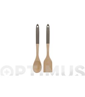 CUBIERTOS ENSALADA SET 2U MADERA-33,5X6