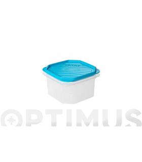 CONTENEDOR HERMETICO 0,6 L OCTOGONAL TURQUESA