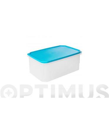 CONTENEDOR HERMETICO 4,7 L RECTANGULAR TURQUESA