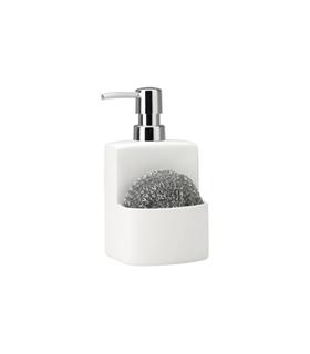 DISPENSADOR C/ESTROPAJO CUADRADO BLANCO