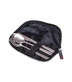 CUBIERTOS SET 3UDS INOX CON FUNDA