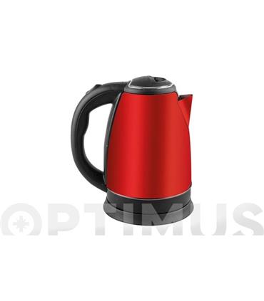HERVIDOR AGUA INOX ROJO 1500 W 2 L