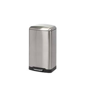 CUBO PEDAL RECTANGULAR METALICO CROMADO 20 L