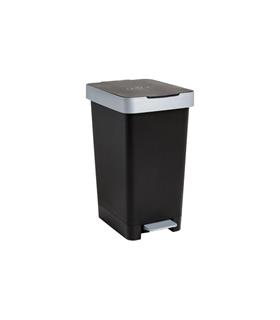 CUBO CON PEDAL SMART 25L RECICLAJE NEGRO-26X36X47C