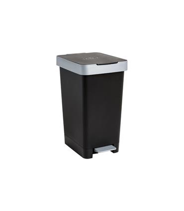 CUBO CON PEDAL SMART 25L RECICLAJE NEGRO-26X36X47C