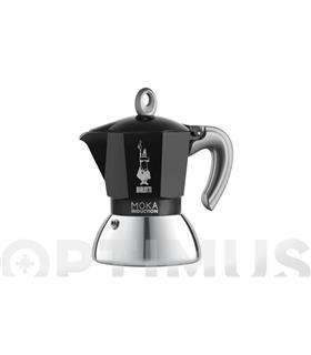 CAFETERA MOKA INDUCTION ALUMINIO/INOX 2 TAZAS NEGR