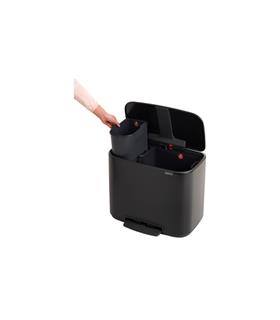 CUBO BO PEDAL BIN NEGRO MATE 11+23 L