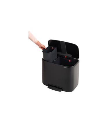 CUBO BO PEDAL BIN NEGRO MATE 11+23 L