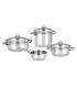 BATERIA INOX OPTIMA TAPA CRISTAL 4 PIEZAS