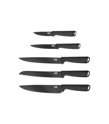 CUCHILLOS COCINA SET 5 UDS NEGRO