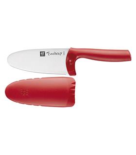 CUCHILLO INFANTIL SET CON PROTECTOR ROJO TWINNY KI