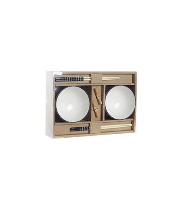 SET SUSHI BAMBU GRES (6PZAS) BLANCO