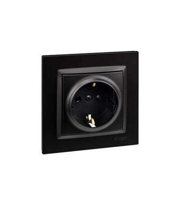 BASE ENCHUFE SCHUKO TT EMPOTRAR NEGRO SERIE 10