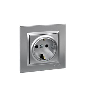 BASE ENCHUFE SCHUKO TT EMPOTRAR ALUMINIO SERIE 10