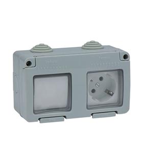 BASE ENCHUFE + CONMUTADOR SUPERFICIE 16A IP55