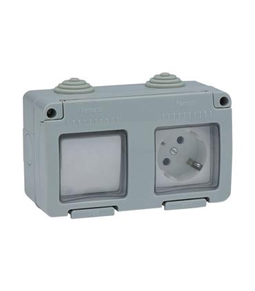 BASE ENCHUFE + CONMUTADOR SUPERFICIE 16A IP55