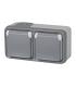 BASE SCHUKO SUPERFICIE DOBLE GRIS IP55 PLEXO