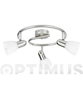 FOCO BURLAP E14 3 X 40 W MAX 3 FOCOS NIQUEL