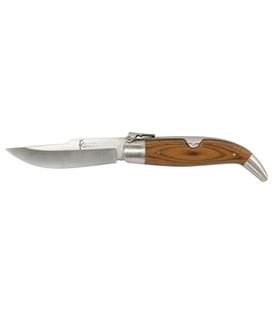 NAVAJA TEJA CON MUELLE MANGO MADERA 9CM INOX