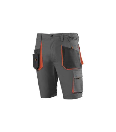 BERMUDA ALGODON POLIESTER TOP RANGE GRIS / NARANJA