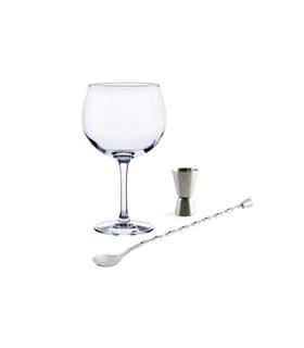 SET COMBINADOS FIESTA (4 COPAS + MEDIDOR + CUCHARI