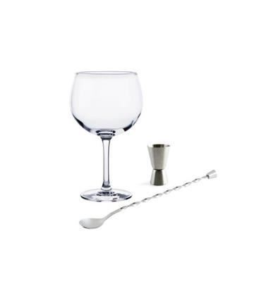 SET COMBINADOS FIESTA (4 COPAS + MEDIDOR + CUCHARI