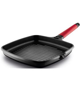 GRILL INDUCTION MANGO DESMONTABLE ROJO 22X22 CM