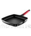 GRILL LISO INDUCTION MANGO DESMONTABLE ROJO 27X27