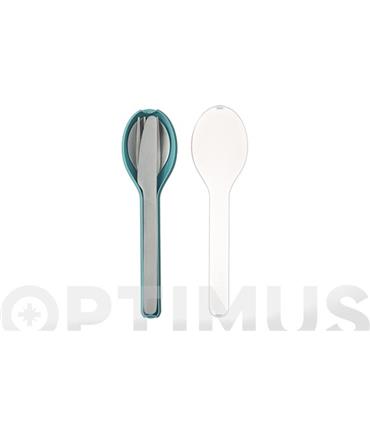 CUBIERTOS SET 3 PZAS VERDE NORDICO