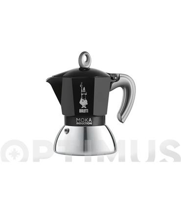 CAFETERA MOKA INDUCTION ALUMINIO/INOX 2 TAZAS NEGR