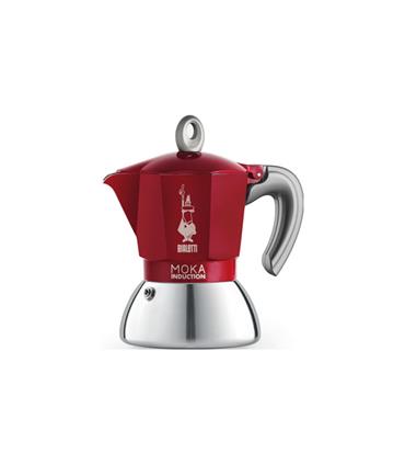 CAFETERA MOKA INDUCTION ALUMINIO/INOX 2 TAZAS ROJA